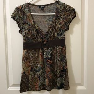 A. Byer paisley print dressy top - size small